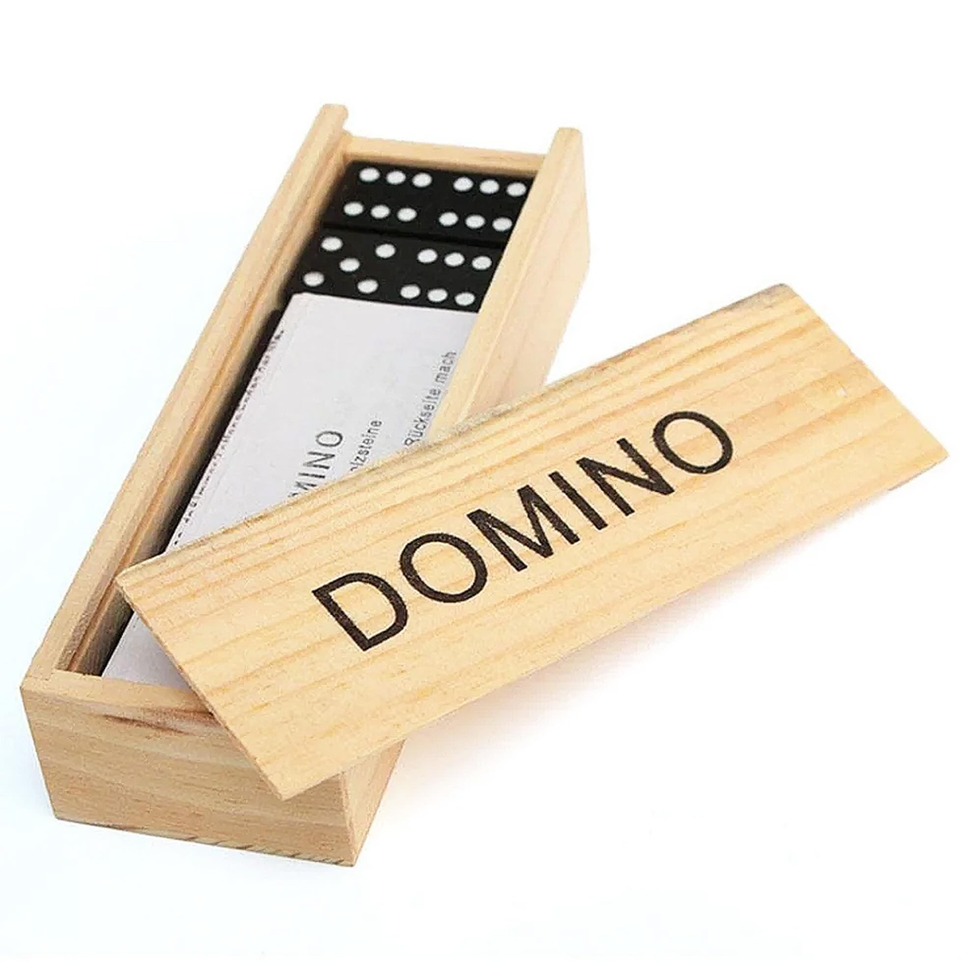 Black Domino Puzzle 28 pcs- Wooden Domino Puzzle with Sliding